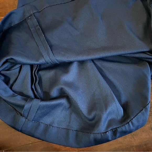 VINTAGE 1970s Mini Dress A-Line Back Zip Red Navy Vtg 70s Union Made - Picture 9 of 11